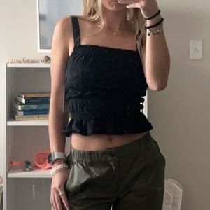 Black Ruffled Tank